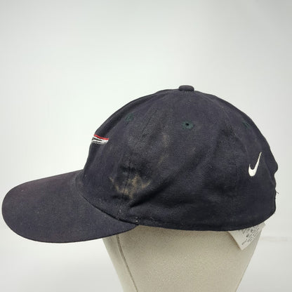Nike Baseball Cap Black Slideback Embroidered Swoosh Logo 6 Panel Hat Vintage