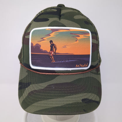 M. Field Trucker Hat Multicolor One Size Adjustable Embroidered Mesh Back Rope