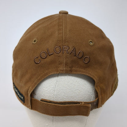 Mesa Lakes Lodge Colorado Strapback Hat Brown OS Adjustable Embroidered Dri-Duck