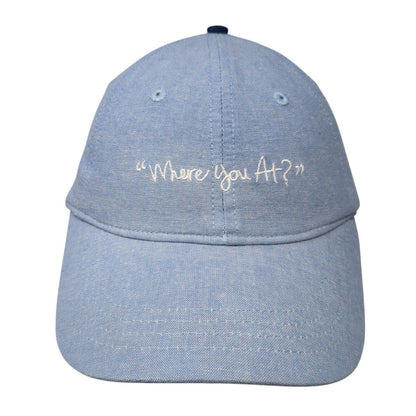 Where You At Slideback Hat Blue OS Adjustable Embroidered 6 Panel Boostmobile