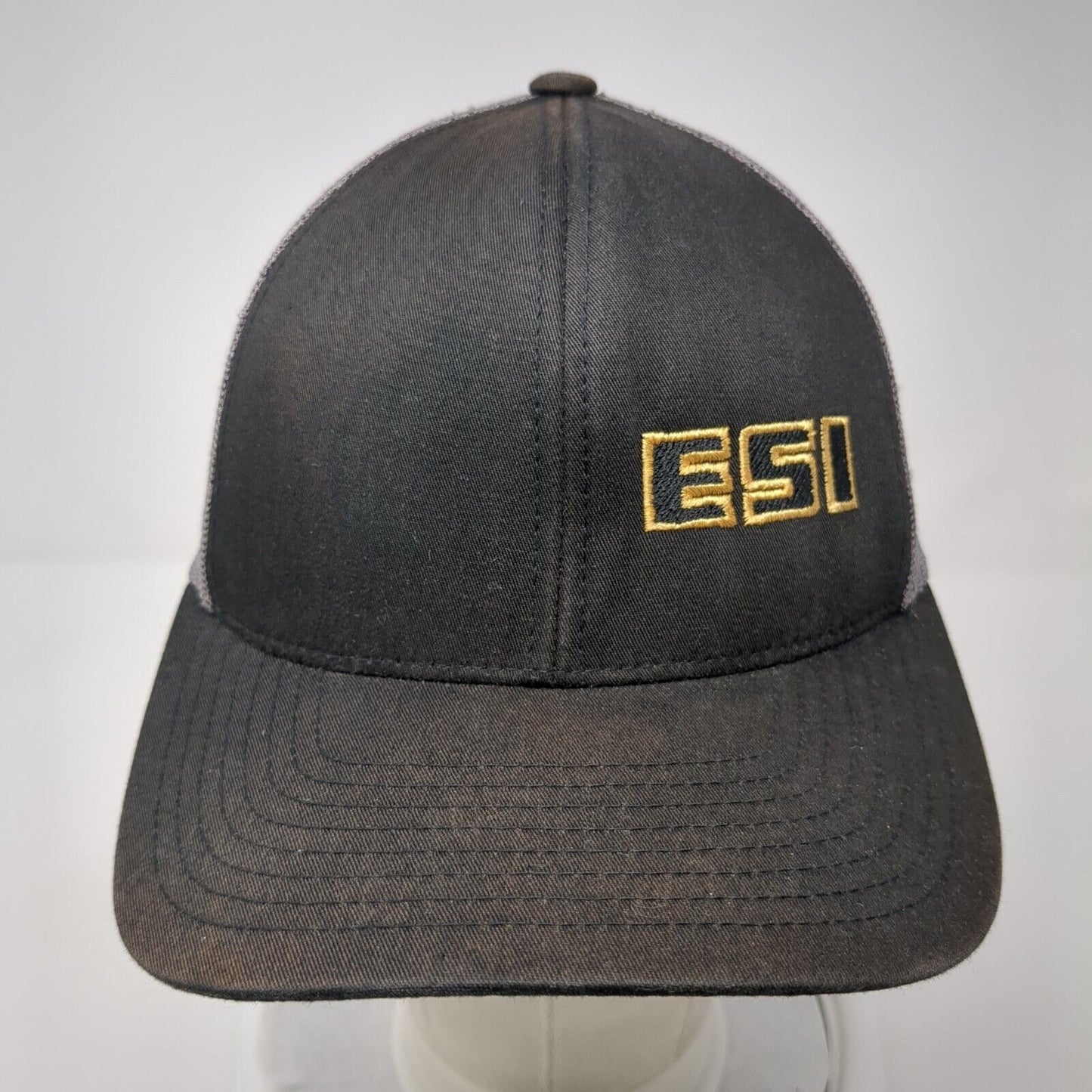 ESI Snapback Trucker Hat Black OS Adjustable Embroidered Mesh Pacific Headwear