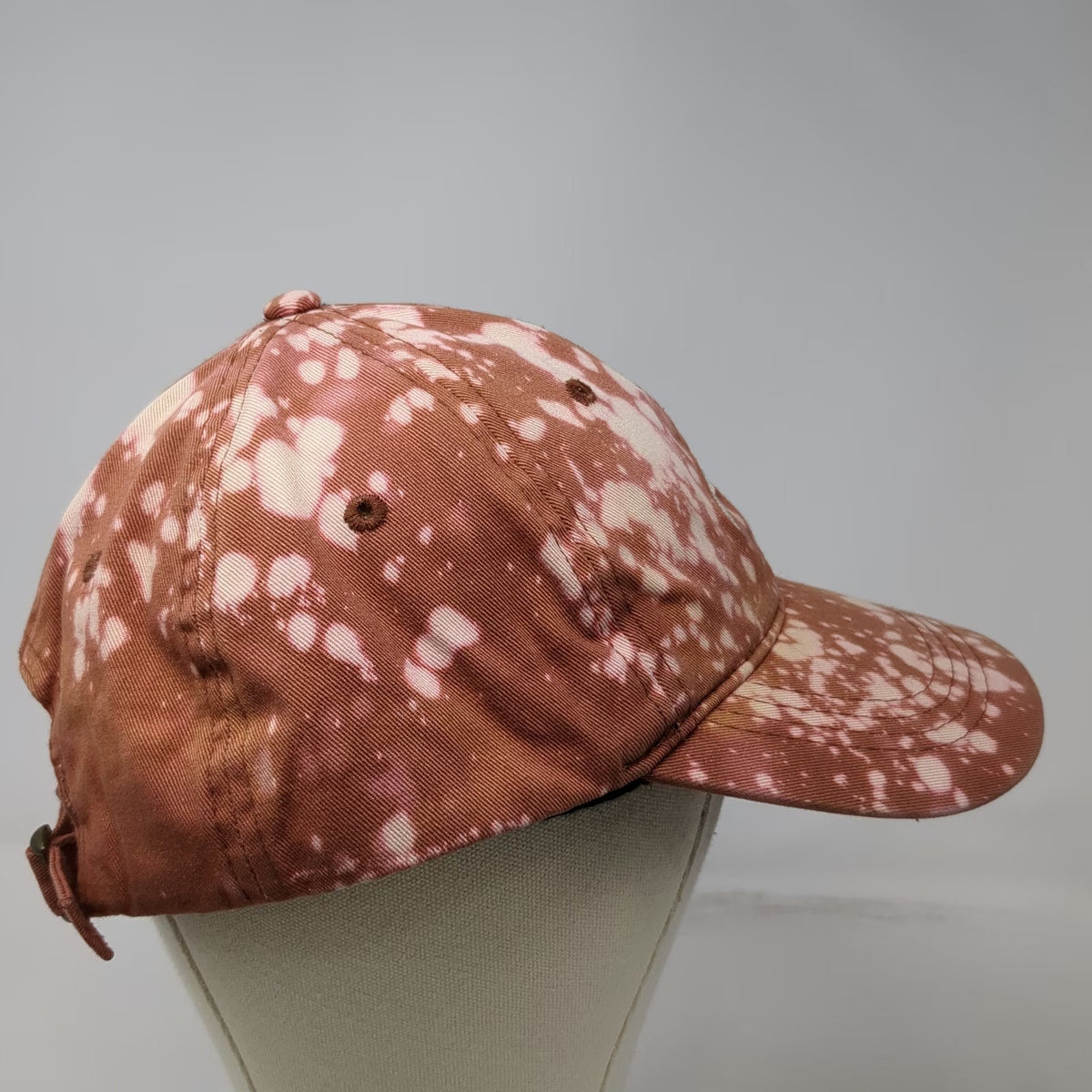 Carbon Elements Baseball Cap Brown One Size Hustle Bleached Acid Wash Cotton Hat