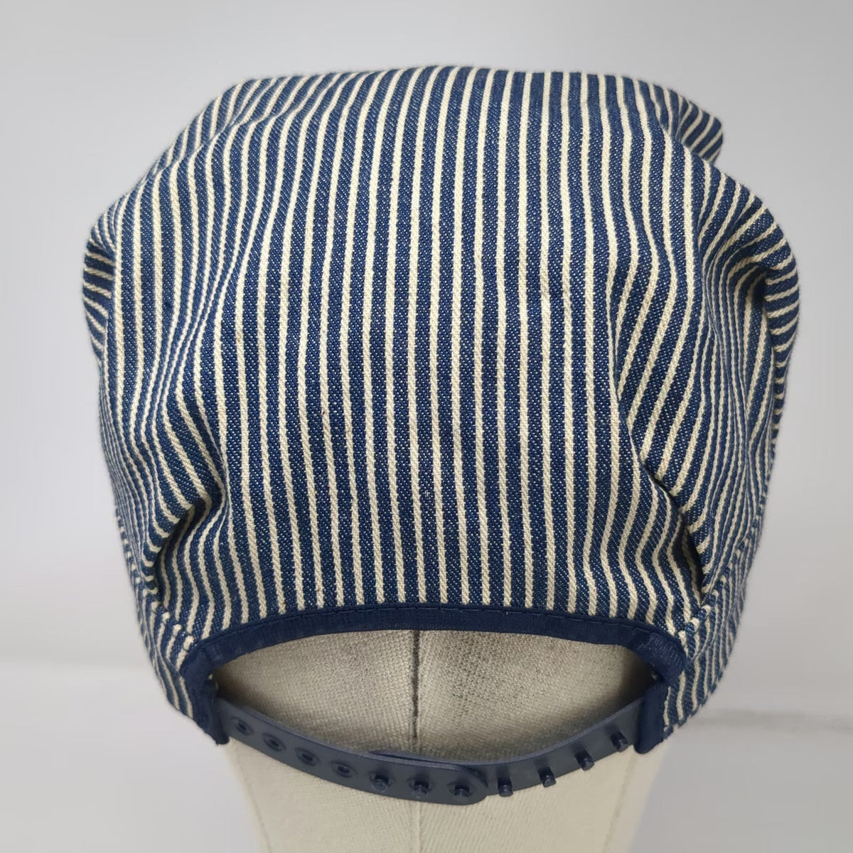 OshKosh B'gosh Snapback Blue White Hickory Stripe USA Hat Vintage Conductor