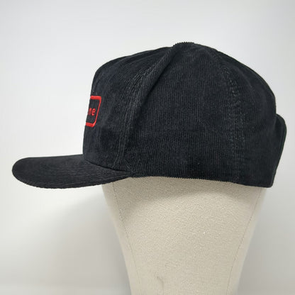 Stylemaster 5 Panel Black Hat One Size Corduroy Snapback Made in USA Carboline