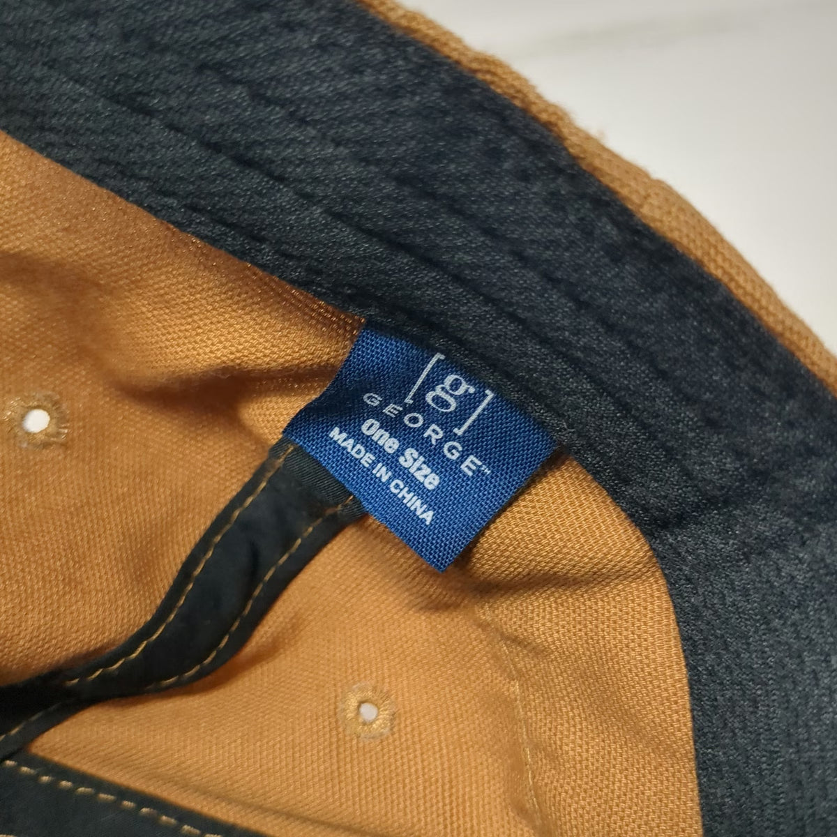 George Baseball Cap Brown One Size Side Pocket Button Detail Strapback Hat