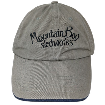 Mountain Boy Sledworks Baseball Cap Brown One Size Strapback Hat Blue Trim Sewn