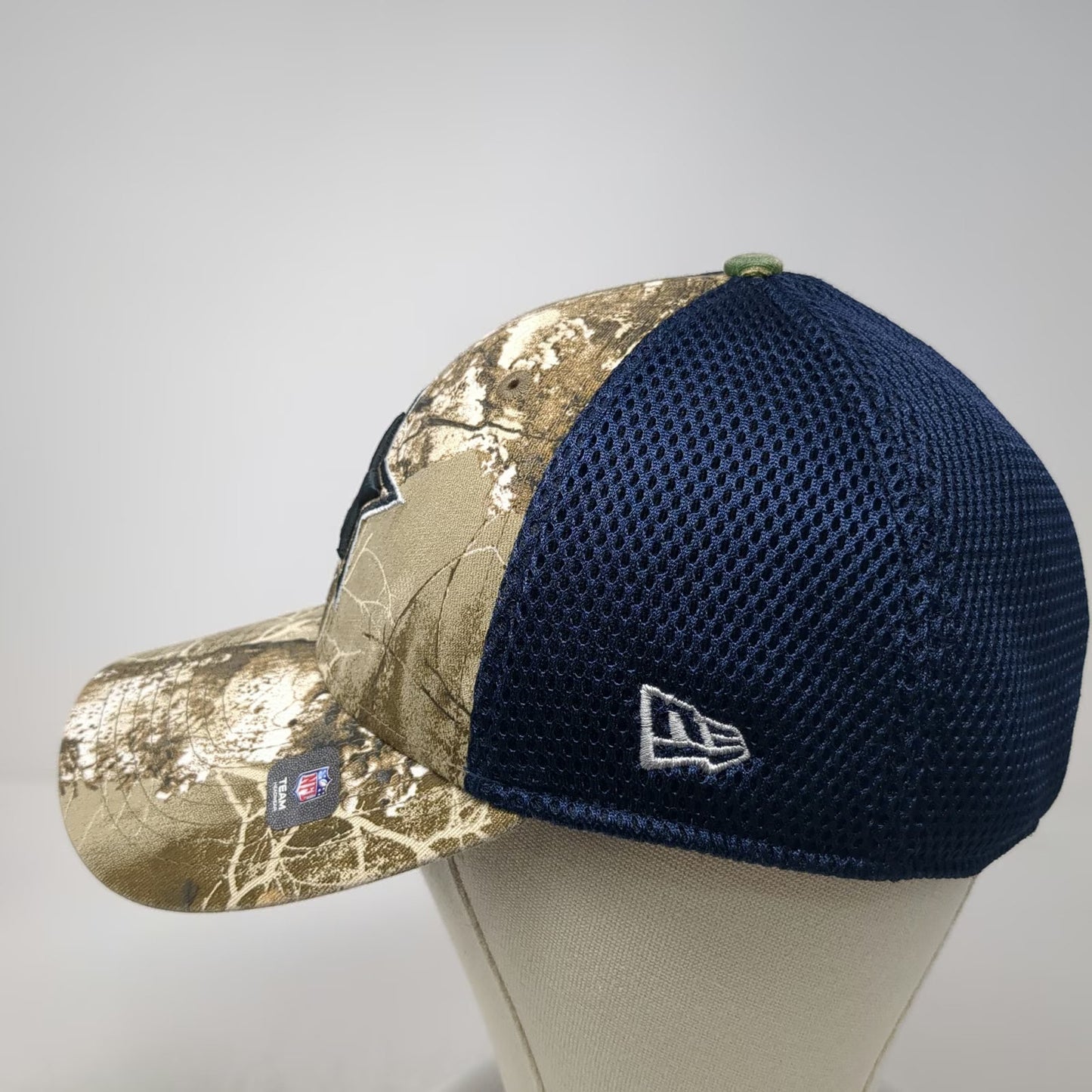 New Era Dallas Cowboys NFL Cap Hat Green XL 39THIRTY Camo Mesh Stretch Fit Back