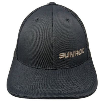 Pacific Headwear Baseball Cap Black 7 3/8 Mesh Back Stretch Fit Sunroc Logo Hat