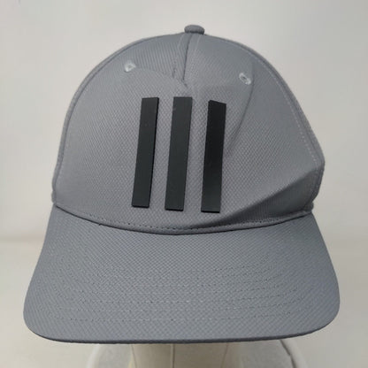 Adidas Snapback Hat Gray One Size Adjustable Embroidered Vented Holes 6 Panel