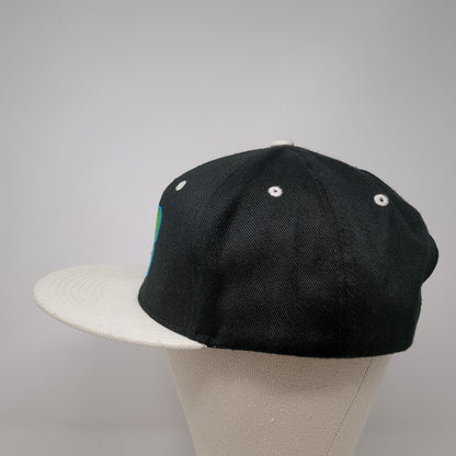 B Claw Logo Snapback Hat Black One Size Embroidered Colorblock 6 Panel