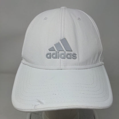 Adidas 3 Stripes Strapback Hat White One Size Adjustable Solid 6 Panel