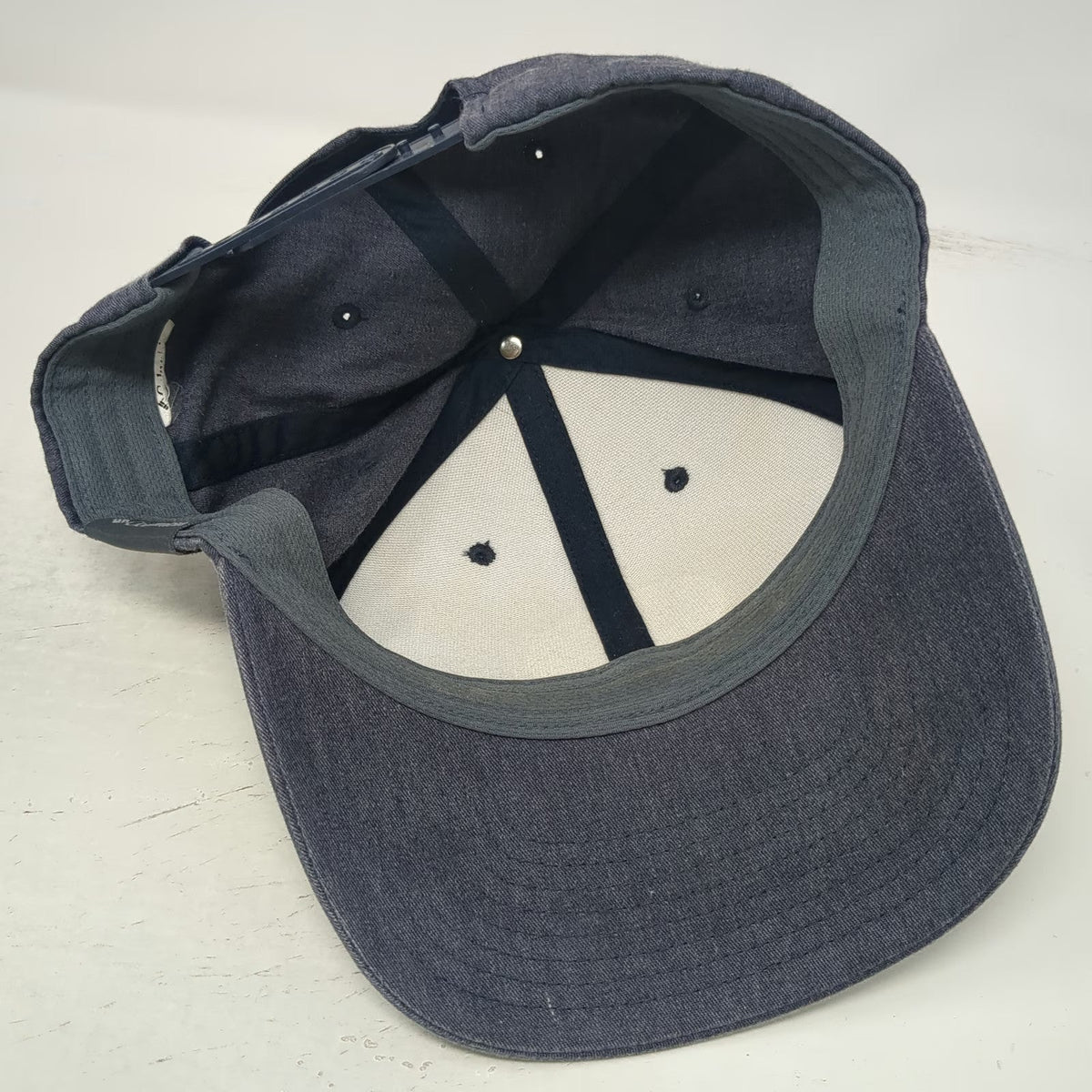 Columbia Snapback Blue One Size Leather Patch Denim Sportswear Hat Adjustable