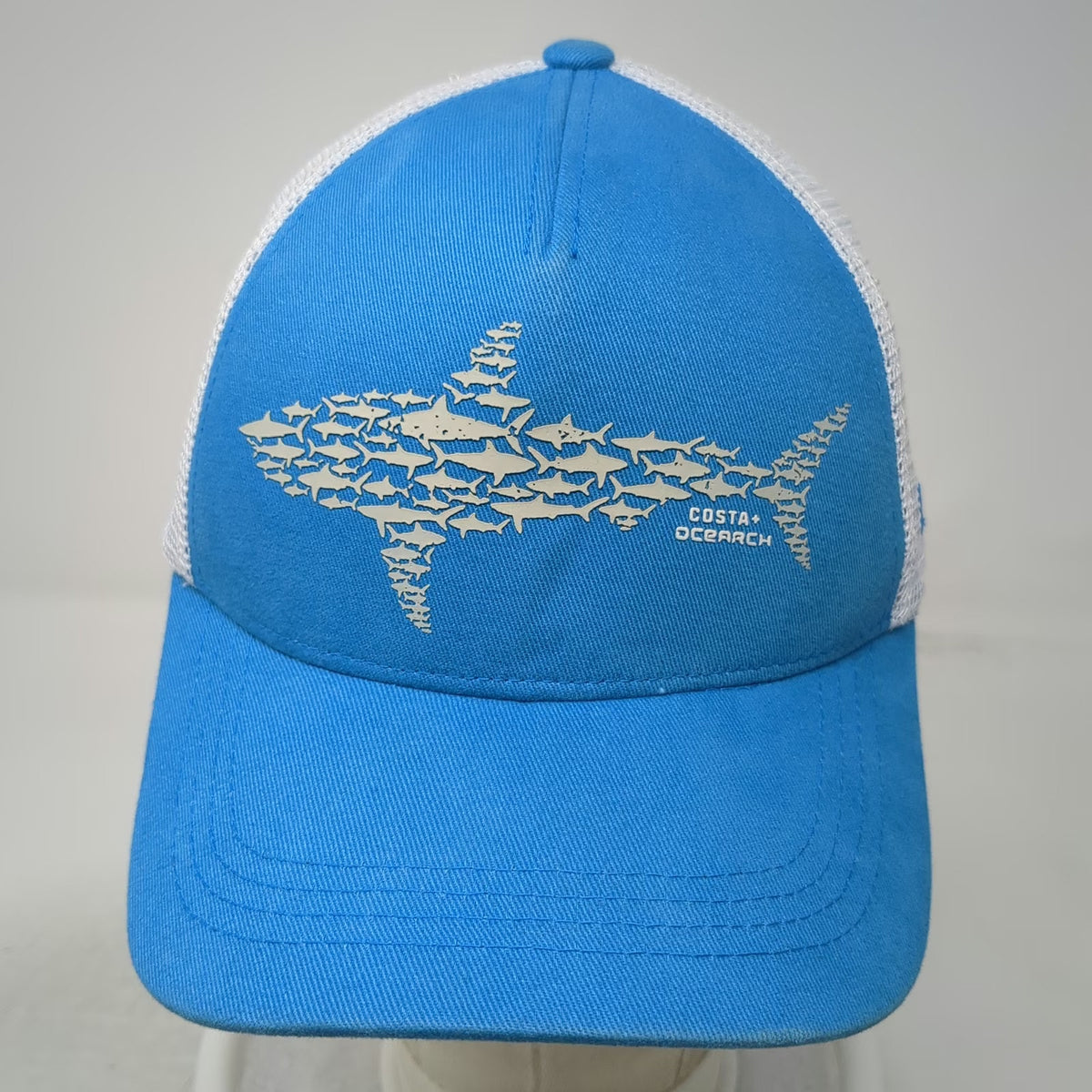 Costa Trucker Hat Blue One Size Shark Graphic OCEARCH Mesh Snapback Fishing Gear