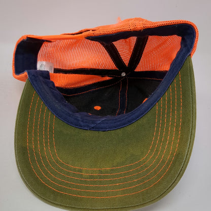 Caterpillar Trucker Hat Blue Orange Green One Size Snapback Mesh CAT Logo