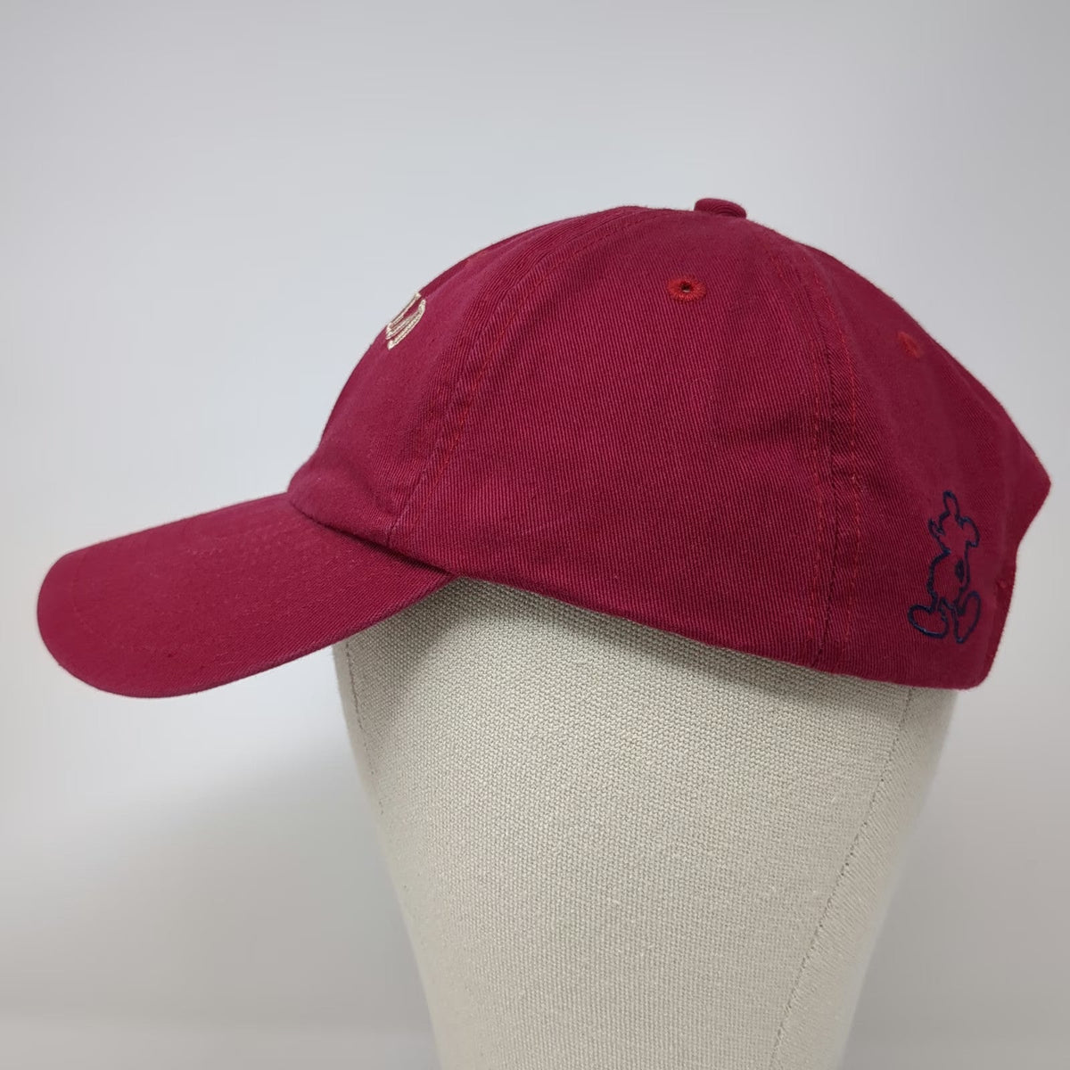 Disneyland Baseball Cap Red One Size Castle Shield Mickey Mouse Slideback Hat