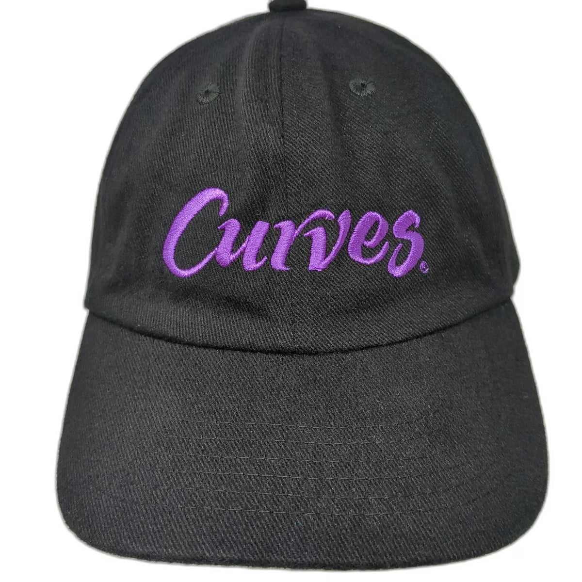 Curves Baseball Cap Black Purple One Size Slideback Fitness Gym Workout Hat