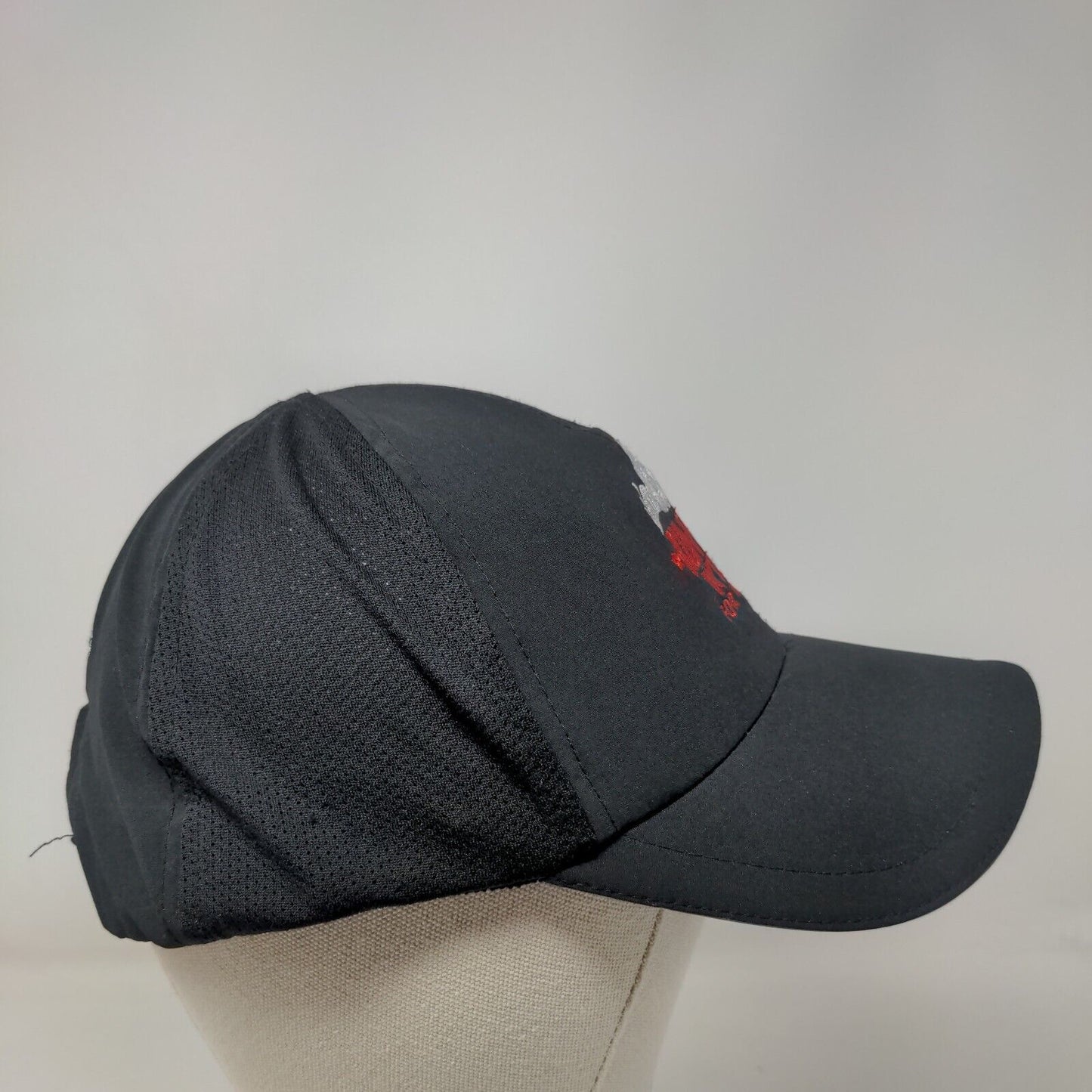 Running Wild For Wishes Strapback Hat Black One Size Mesh Embroidered