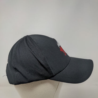 Running Wild For Wishes Strapback Hat Black One Size Mesh Embroidered