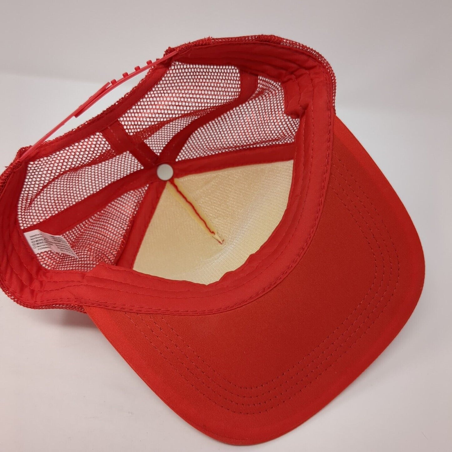 Unbranded Snapback Trucker Hat Red One Size Adjustable Mesh Back Blank Polyester