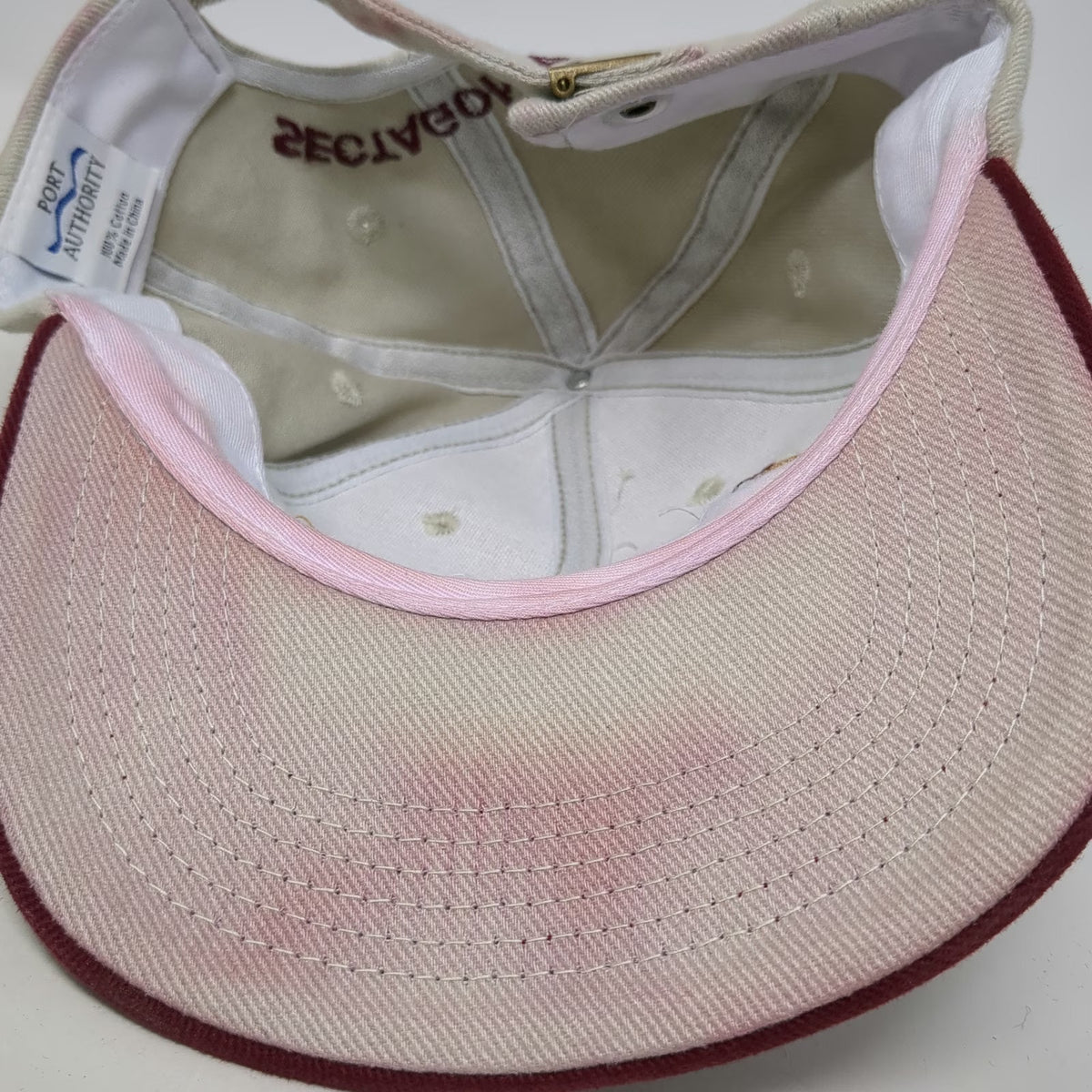 Port Authority Baseball Cap Gray Red One Size Sundance Ag Inc Slideback Hat 42