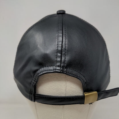 Unbranded Leather Slideback Hat Black One Size Adjustable Blank Polyester