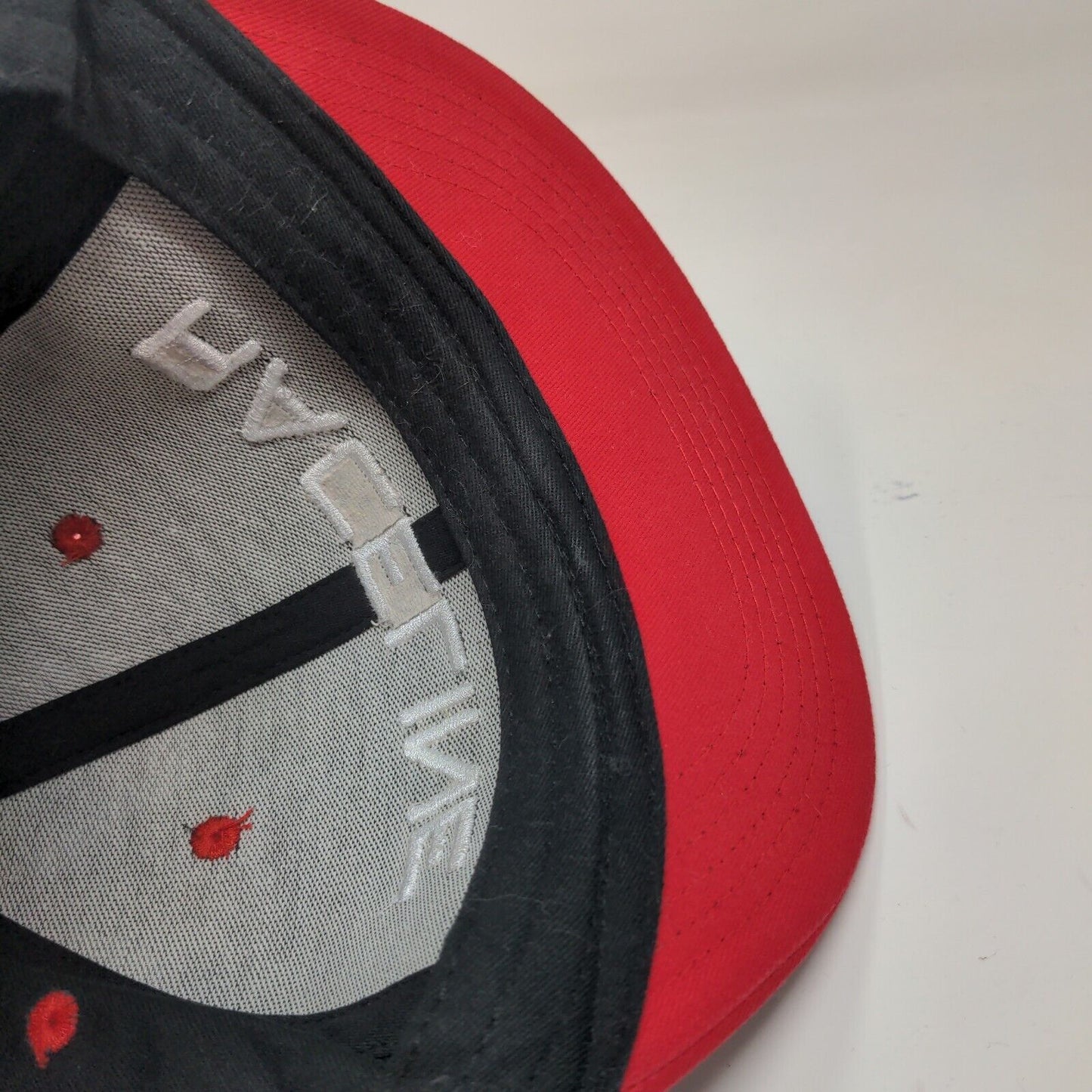 Raceline Wheel Men's Snapback Hat Red Black Adjustable Embroidered Logo
