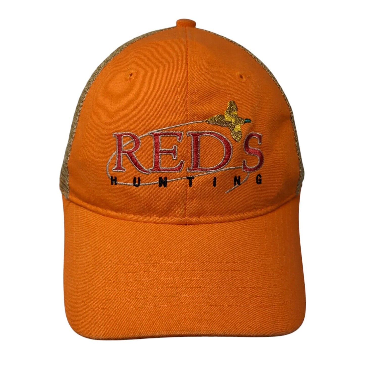 Reds Hunting Strapback Trucker Hat Orange One Size Mesh Back Outdoor