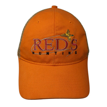 Reds Hunting Strapback Trucker Hat Orange One Size Mesh Back Outdoor