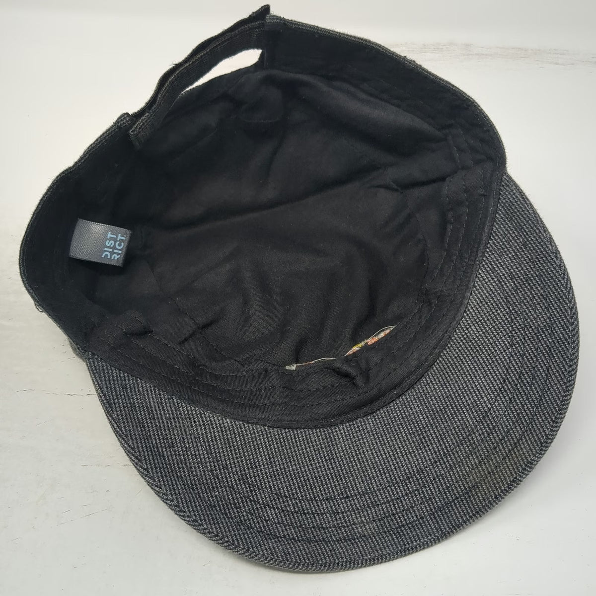 District Army Cap Gray One Size Evans Grain Cotton Adjustable Strapback Hat