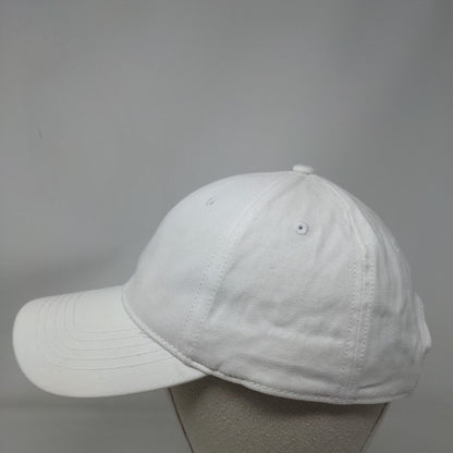 Unbranded Slideback Hat White OSFM Adjustable Solid 6 Panel Blank