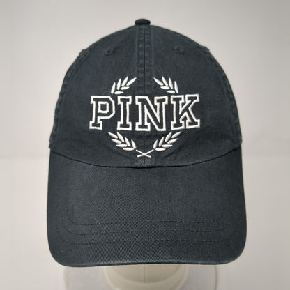 PINK Victoria's Secret Strapback Hat Black One Size Embroidered 6 Panel