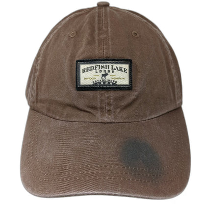 Ahead Baseball Cap Brown One Size Redfish Lake Lodge Patch Moose Sawtooth Hat