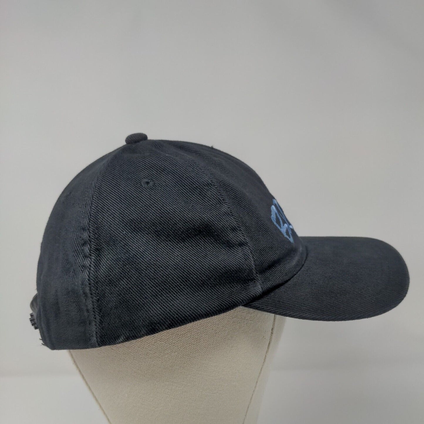 Blues Snapback Hat Black OSFA Adjustable Embroidered Vented Holes 6 Panel