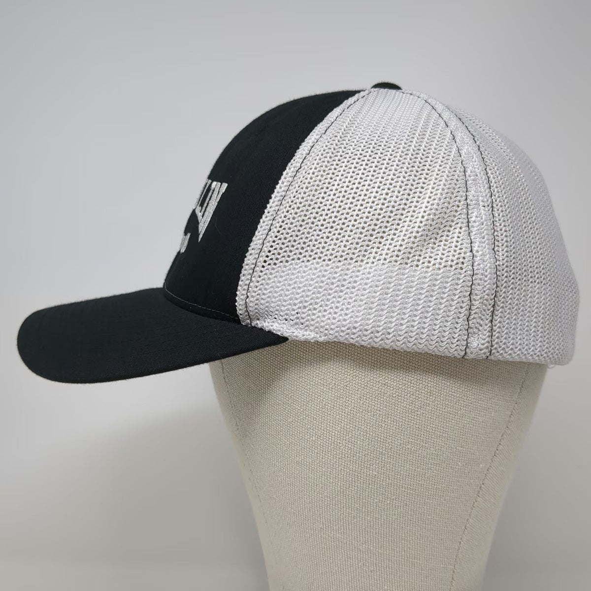 Richardson Baseball Cap Black XL Paulin Farms Corn Logo Mesh Back Hat Stretch