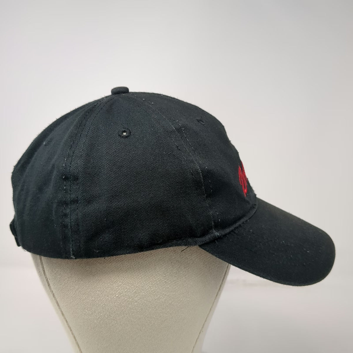 DARE Baseball Cap Black One Size Strapback Embroidered Red Logo Cotton Hat