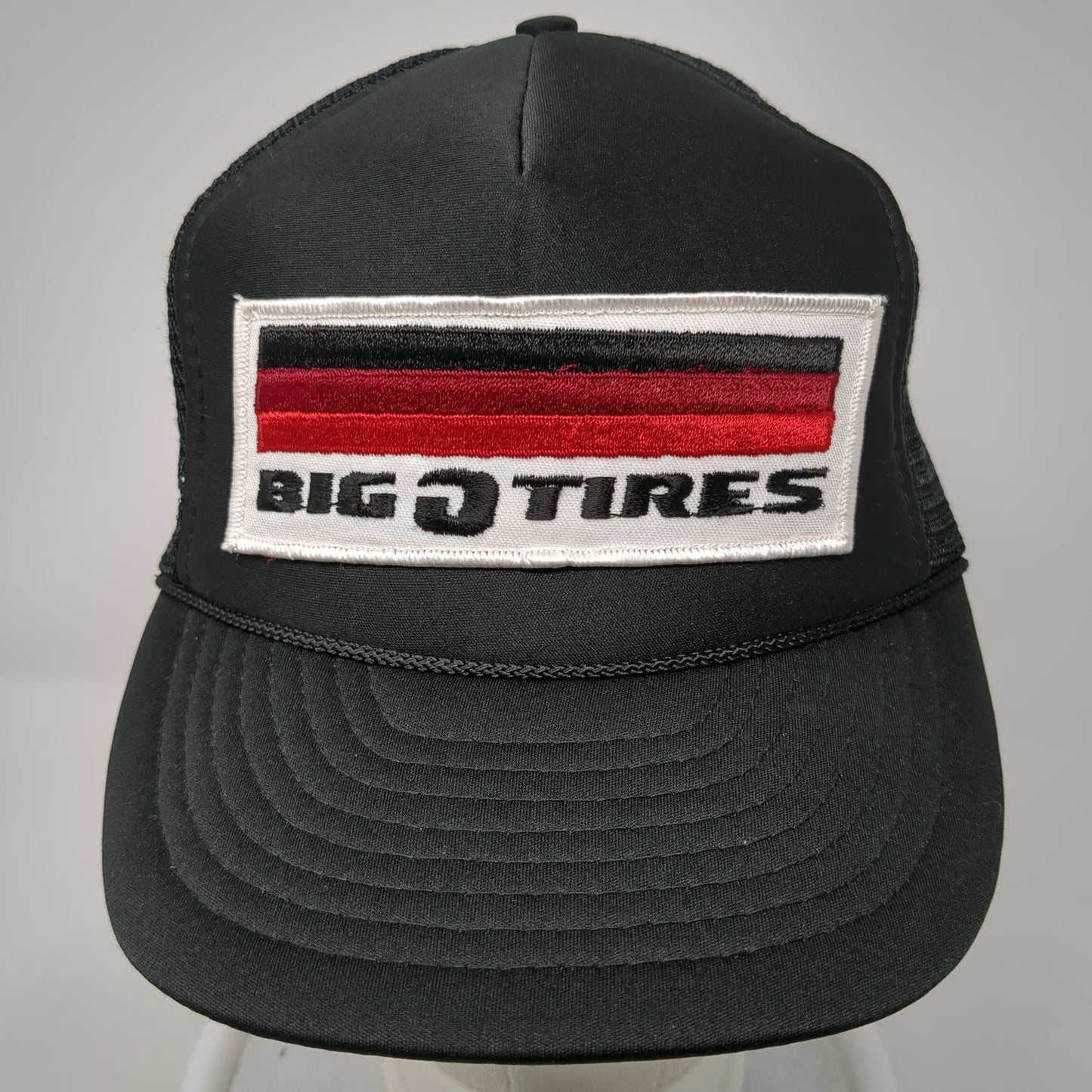 Nissin Cap Trucker Hat Black One Size Big O Tires Patch Mesh Back Snapback