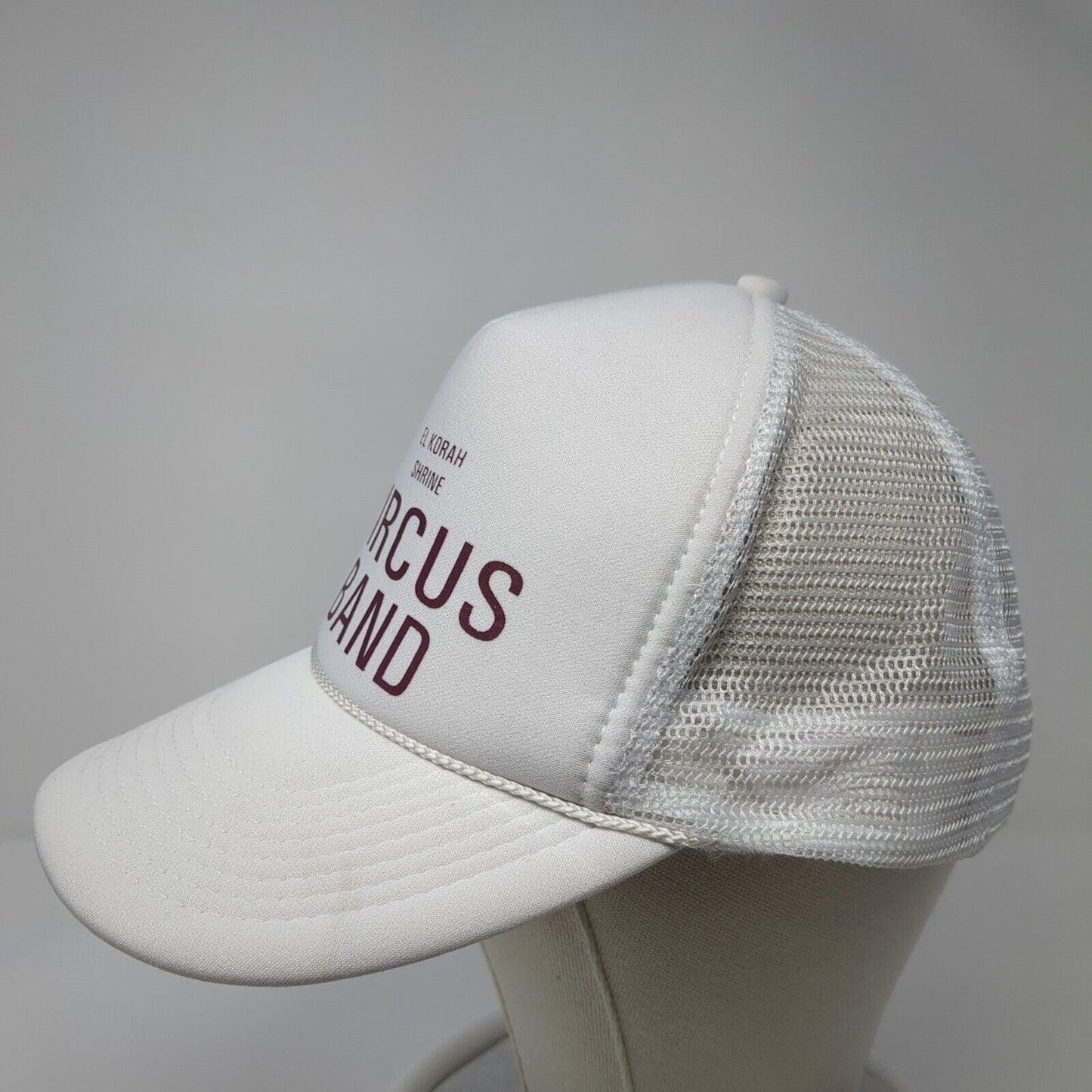 El Korah Shrine Circus Band Snapback Trucker Hat White OS Mesh Back Rope Otto
