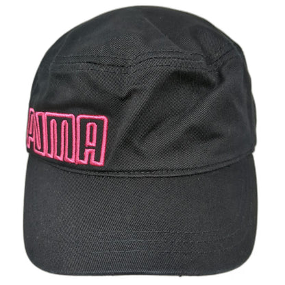 Puma Army Cap Black Pink One Size Cotton Slideback Logo Hat Cadet Military