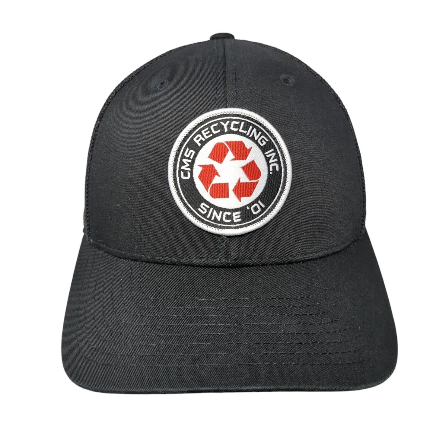 CMS Recycling Inc. Fitted Mesh Back Trucker Hat Black S/M Port Authority