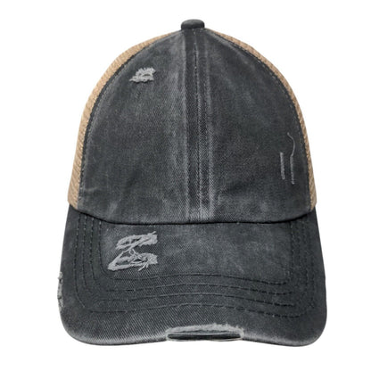 C.C Exclusives Strapback Trucker Hat Ponytail Multi One Size Mesh Back