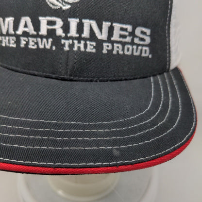 Marines The Few The Proud Snapback Trucker Hat Black OS Mesh Back Unionwear