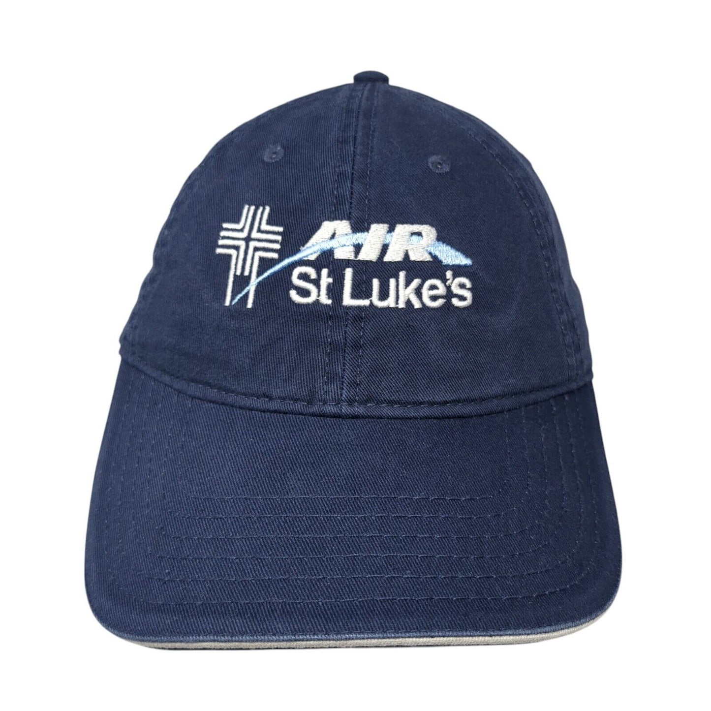 Air St. Lukes Strapback Hat Blue One Size Adjustable Embroidered 6 Panel Otto