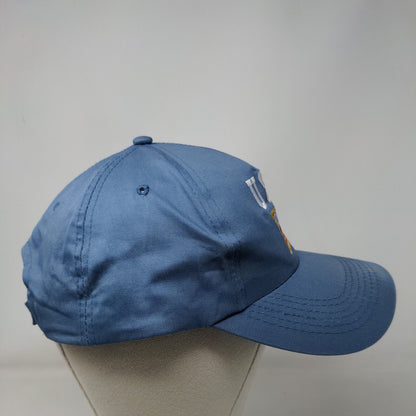USA Flag Strapback Hat Blue One Size Adjustable Embroidered Patriotic Cotton
