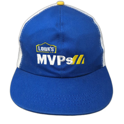 Lowe's MVPs Trucker Hat Blue White Yellow One Size Mesh Snapback Embroidered