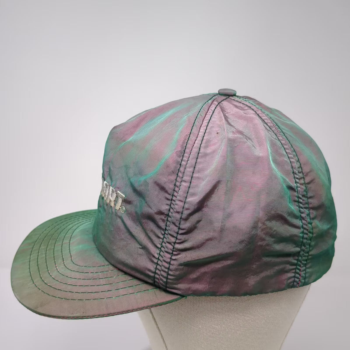 Wilsonart Iridescent Green Purple 5 Panel Snapback Hat OS Vintage Embroidered OS