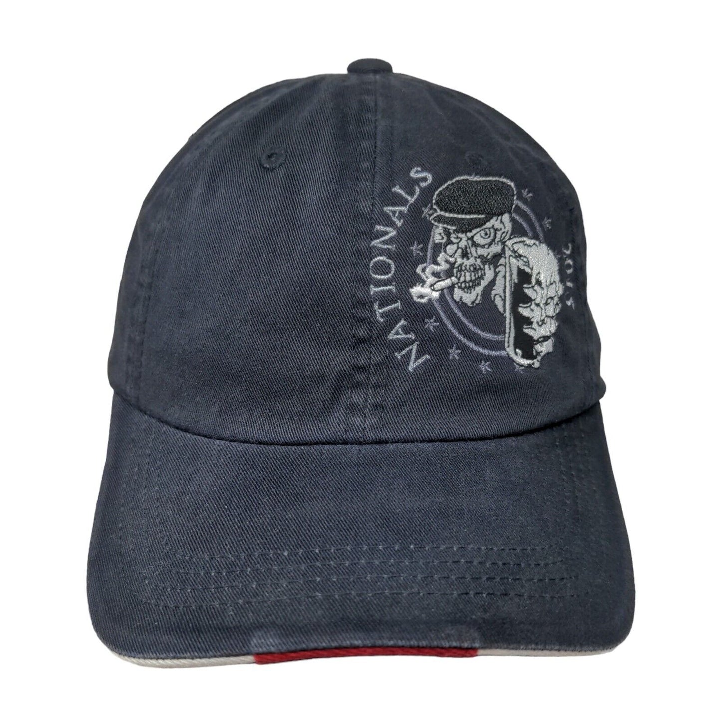 Nationals Skull Strapback Hat Blue One Size Embroidered Port Authority