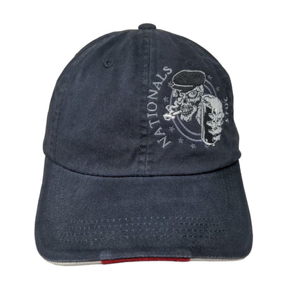 Nationals Skull Strapback Hat Blue One Size Embroidered Port Authority
