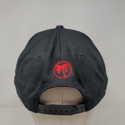 Blvd Snapback Hat Black One Size Adjustable Black Adjustable Embroidered 6 Panel