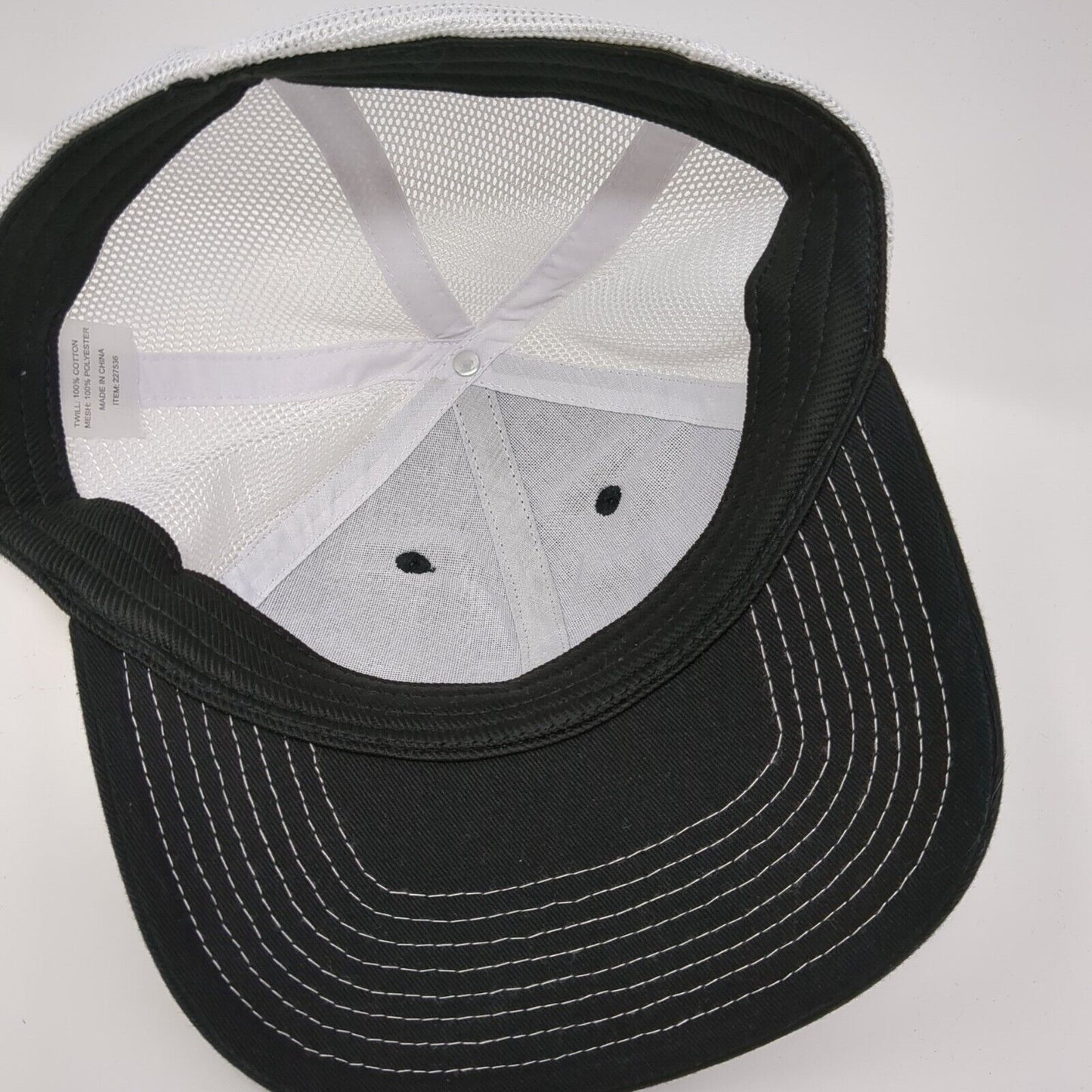 Platt Fitted Mesh Back Trucker Hat Black One Size Colorblock 6 Panel