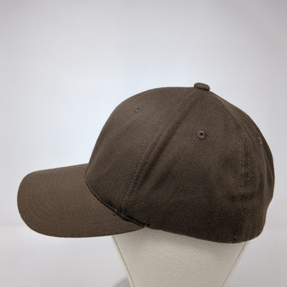 Yupoong Fitted Hat Brown Large-XL Flexfit Solid Blank 6 Panel Outdoor